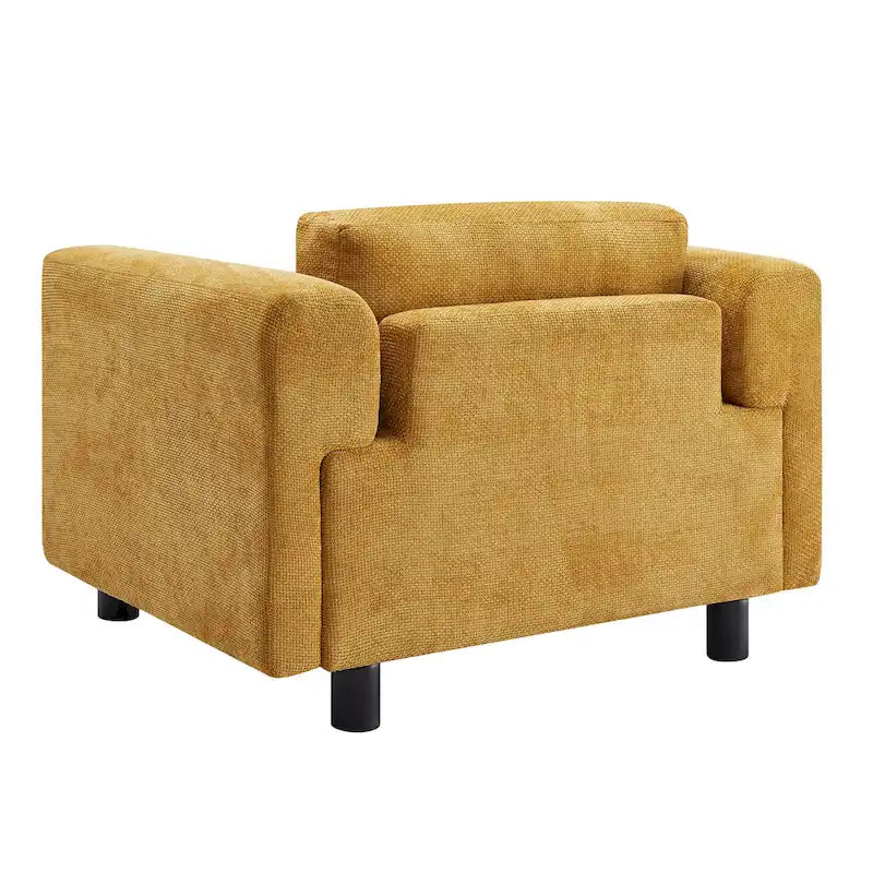 45.5 Woven Velvet Fabric Accent Chair with High-Density Cushion