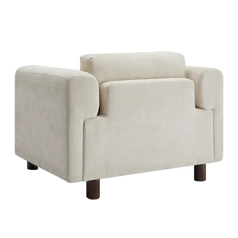 45.5 Woven Velvet Fabric Accent Chair with High-Density Cushion