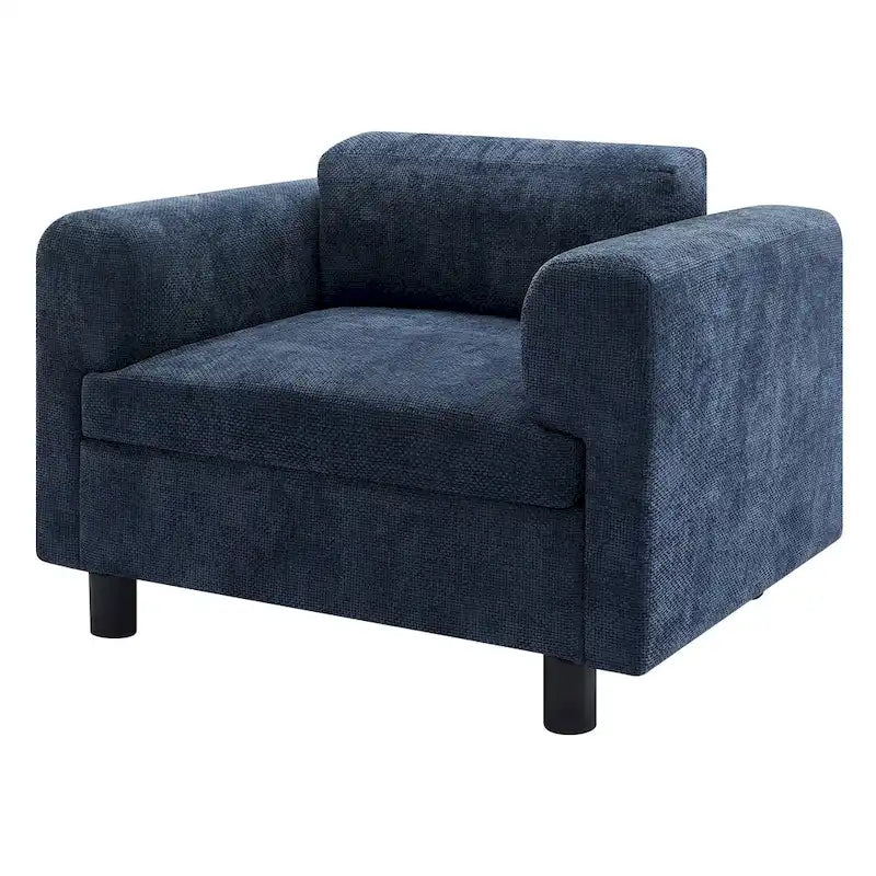 45.5 Woven Velvet Fabric Accent Chair with High-Density Cushion