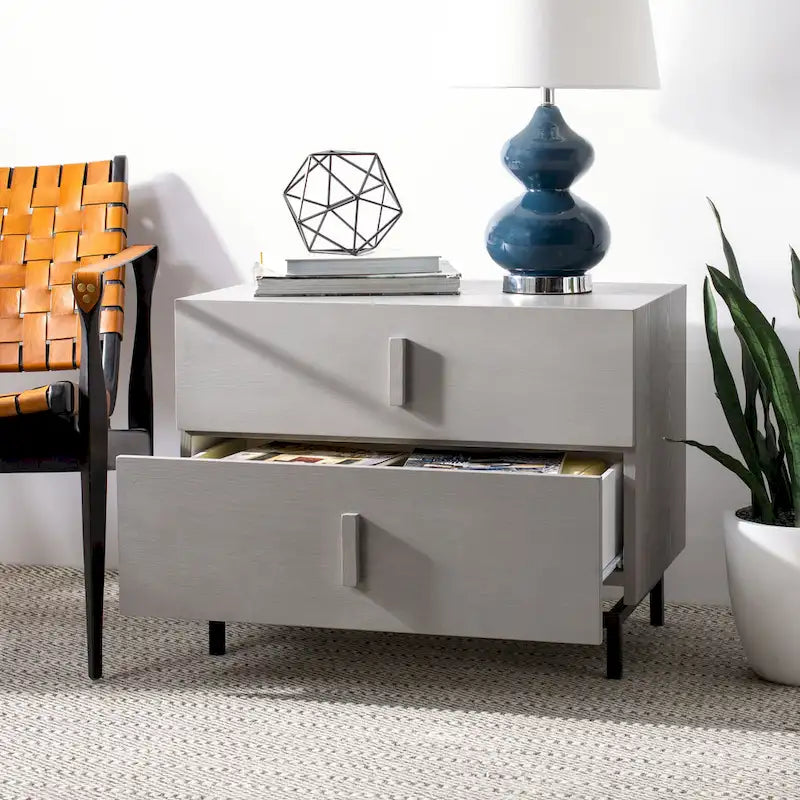 Grey/ Black Storage Cabinet - 28W x 18D x 22H