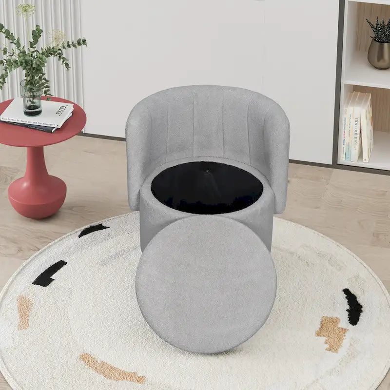 Fabric Swivel Accent Chair wStorage Space,for Living Room,Gray