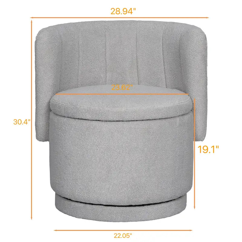 Fabric Swivel Accent Chair wStorage Space,for Living Room,Gray