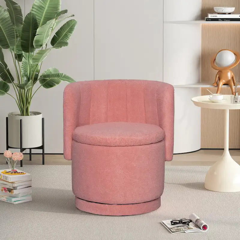 Fabric Swivel Accent Chair wStorage Space,for Living Room,Gray