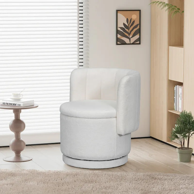 Fabric Swivel Accent Chair wStorage Space,for Living Room,Gray
