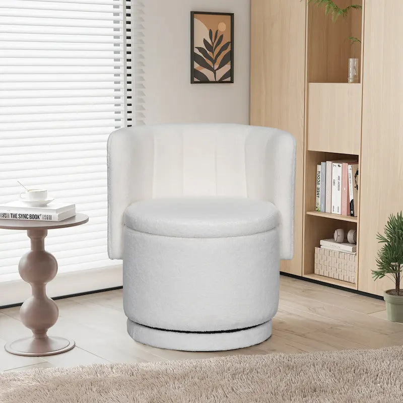 Fabric Swivel Accent Chair wStorage Space,for Living Room,Gray