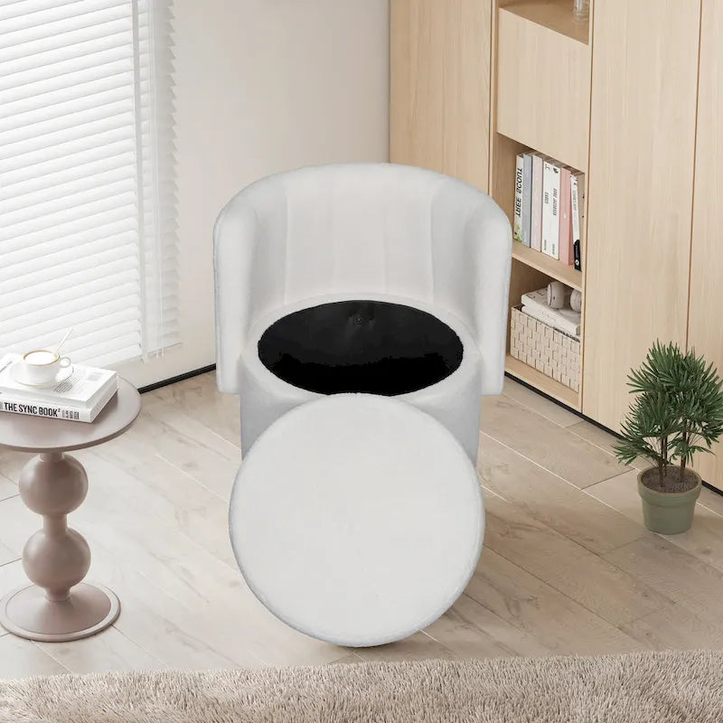 Fabric Swivel Accent Chair wStorage Space,for Living Room,Gray