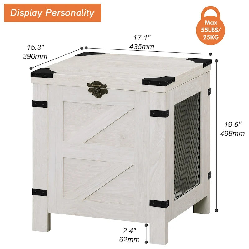 Lift Top End Table,Nightstand with Rustic Lock