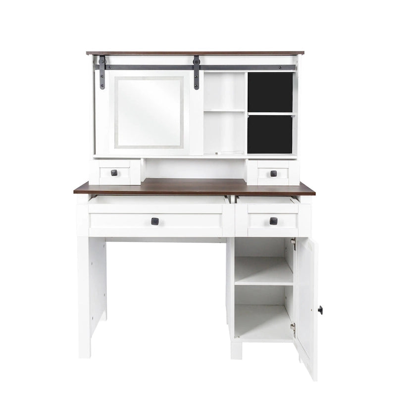 41.73 Wide Dressing Table Set with 4 Drawers 1 Cabinet Dressing Table