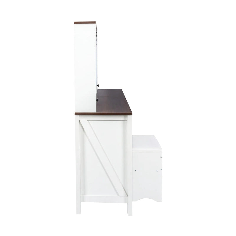 41.73 Wide Dressing Table Set with 4 Drawers 1 Cabinet Dressing Table