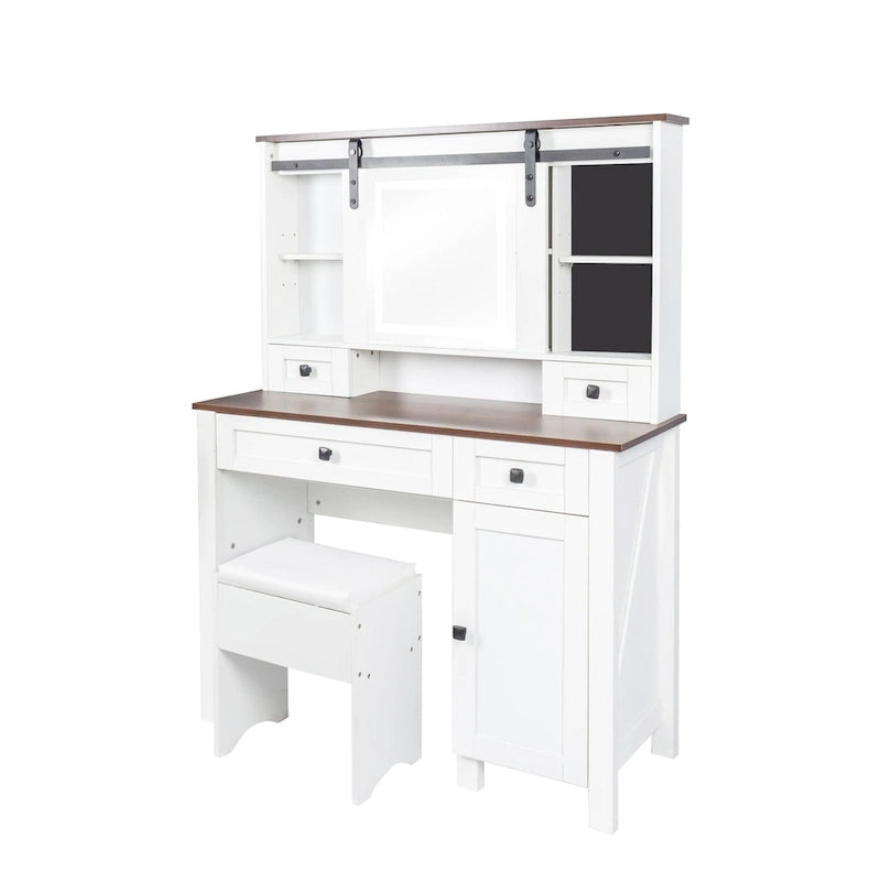 41.73 Wide Dressing Table Set with 4 Drawers 1 Cabinet Dressing Table
