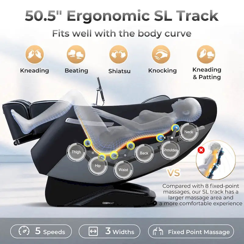 Zero Gravity Track Full Body Massage Chair with Waist