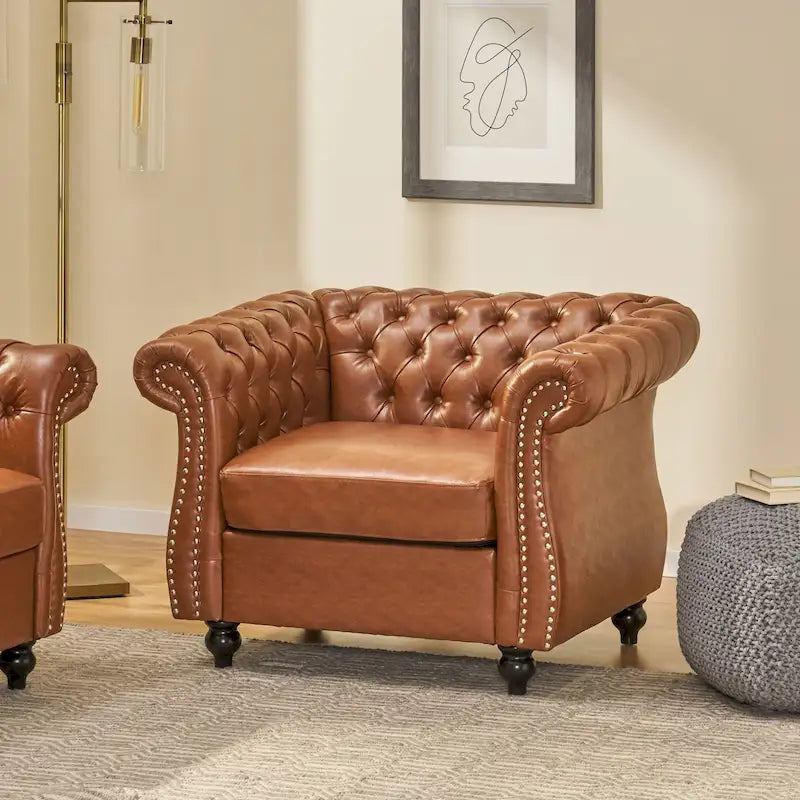 A Sense of Sophistication PU Tufted Accent Chair