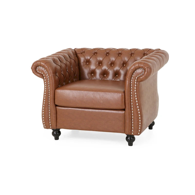 A Sense of Sophistication PU Tufted Accent Chair