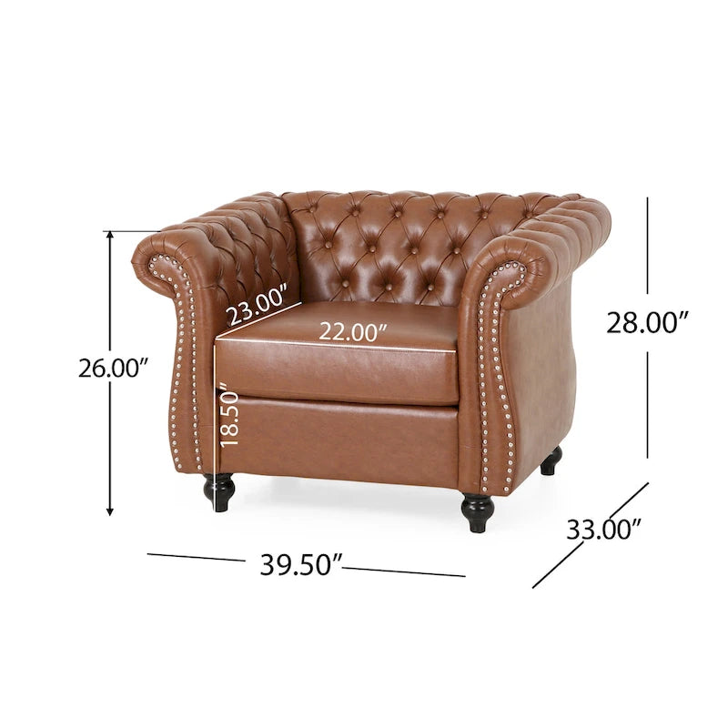 A Sense of Sophistication PU Tufted Accent Chair