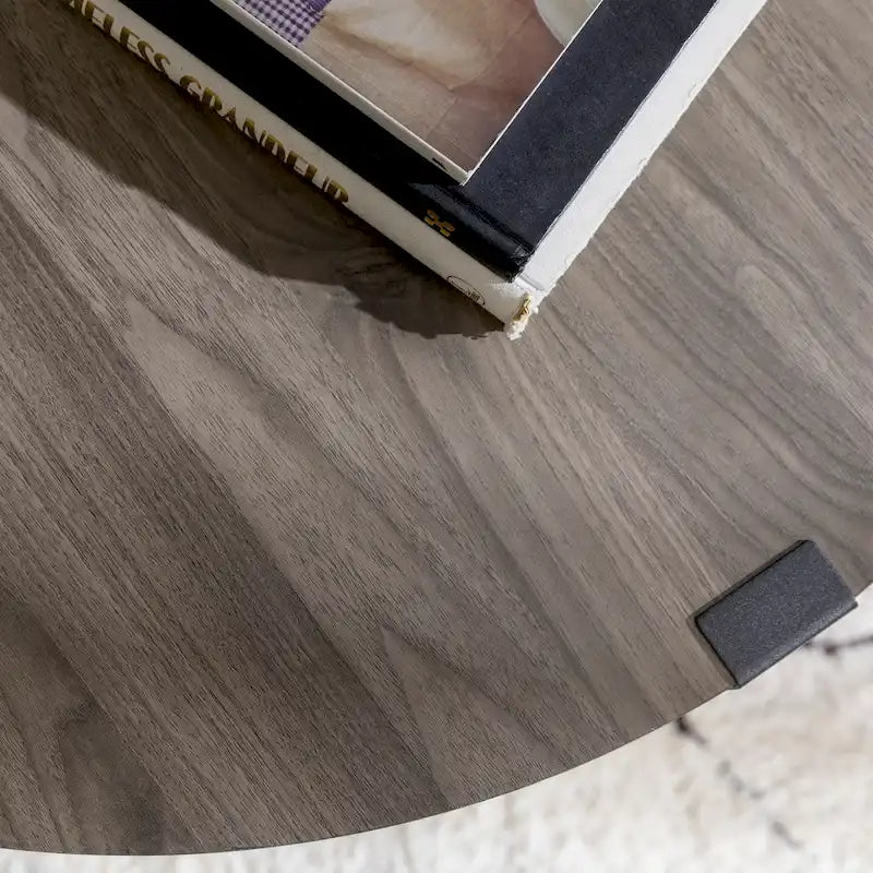 Traditional Distressing Round Metal Wrap Coffee Table