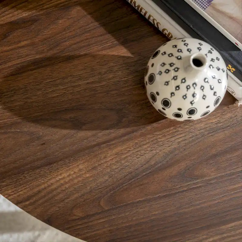Traditional Distressing Round Metal Wrap Coffee Table