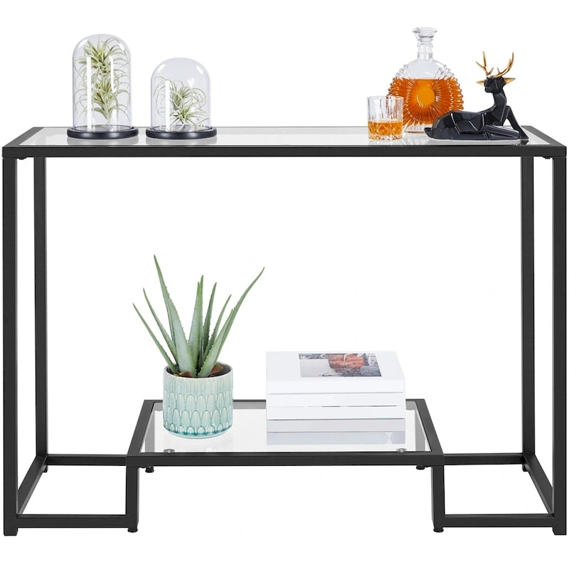 Modern Tempered Glass Console Table Entryway Porch