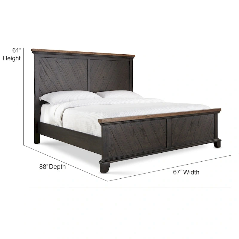 Modern Scandinavian Style Rustic Panel Bed