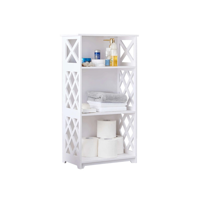 3 Tier Open Storage Shelves, for Bedroom, White
