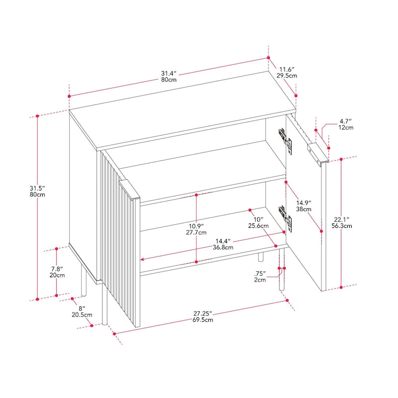 2 Door Sideboard Buffet Cabinet