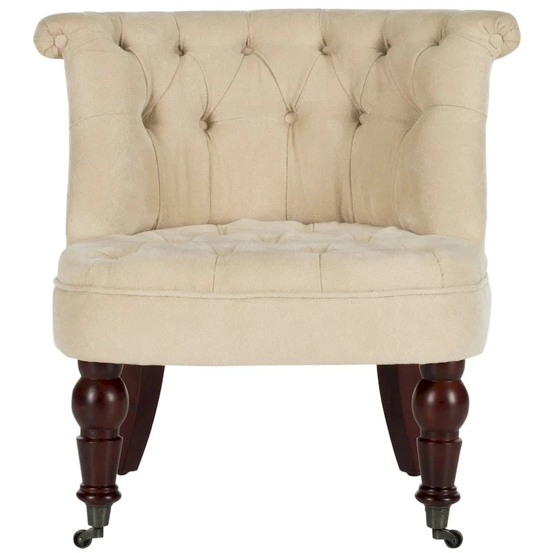 Poltrona trapuntata color crema naturale - 26.4 x 24.2 x 27