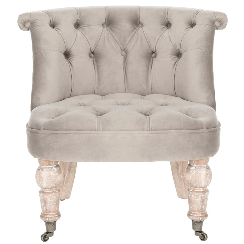 Natural Cream Tufted Chair - 26.4 x 24.2 x 27