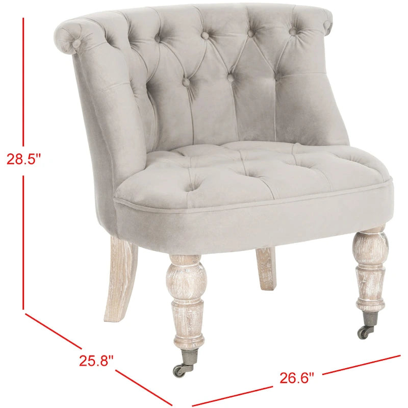 Natural Cream Tufted Chair - 26.4 x 24.2 x 27