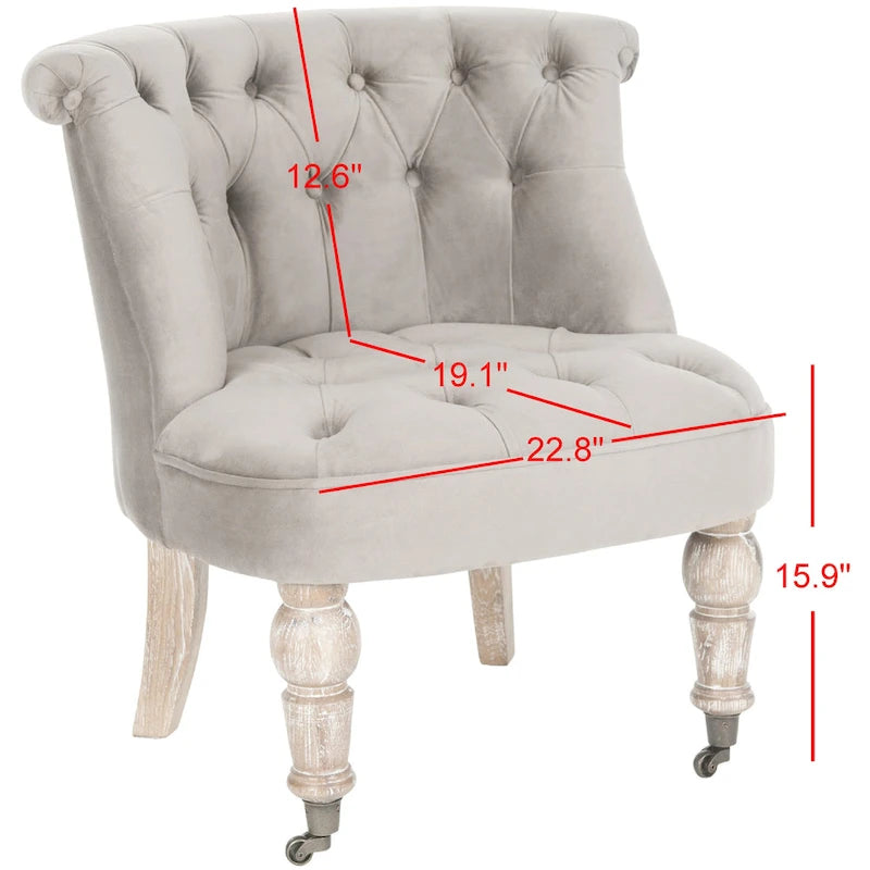 Natural Cream Tufted Chair - 26.4 x 24.2 x 27