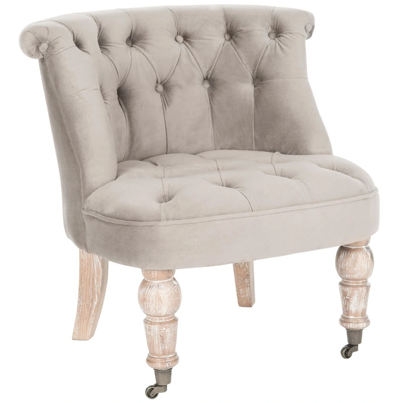 Natural Cream Tufted Chair - 26.4 x 24.2 x 27