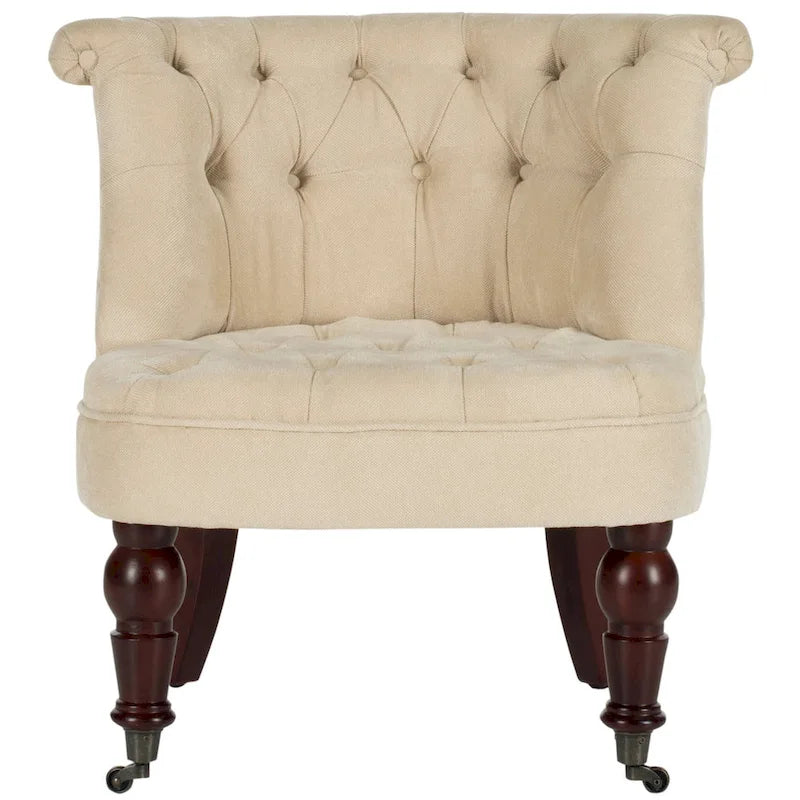 Natural Cream Tufted Chair - 26.4 x 24.2 x 27