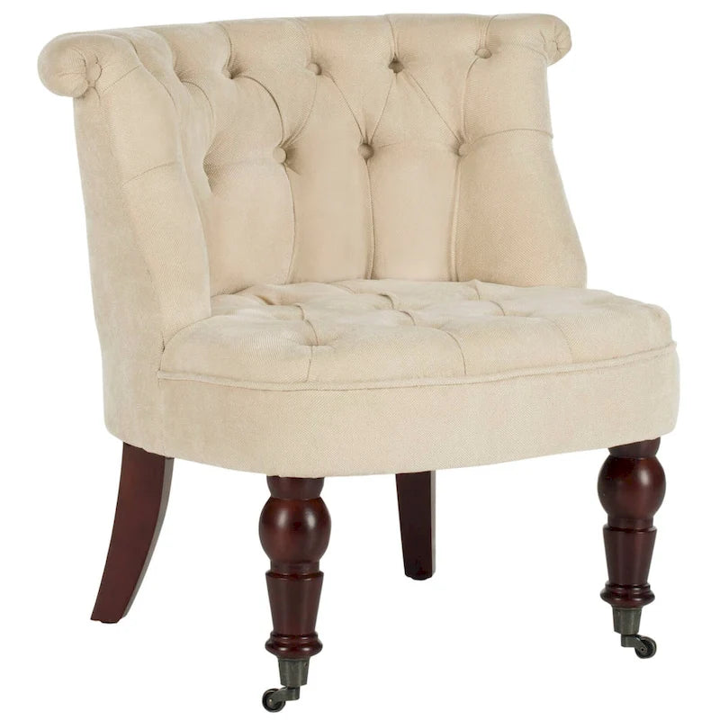 Natural Cream Tufted Chair - 26.4 x 24.2 x 27