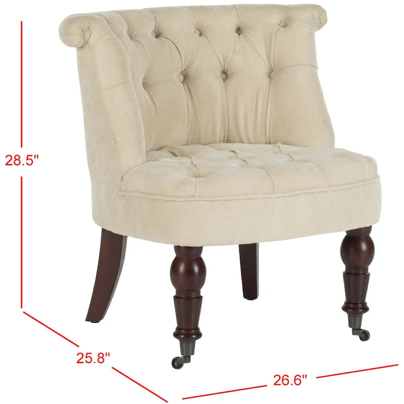 Natural Cream Tufted Chair - 26.4 x 24.2 x 27