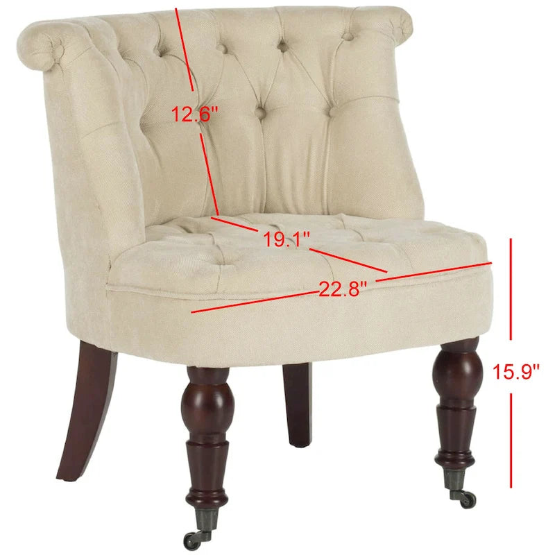 Natural Cream Tufted Chair - 26.4 x 24.2 x 27
