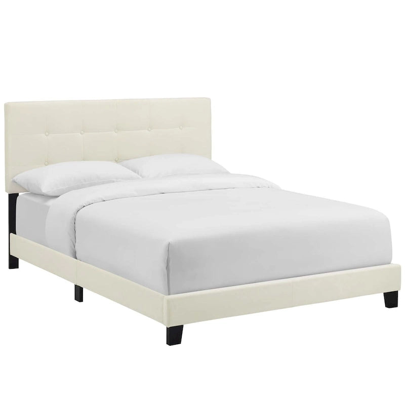 Modern Scandinavian Style Upholstered Velvet Bed