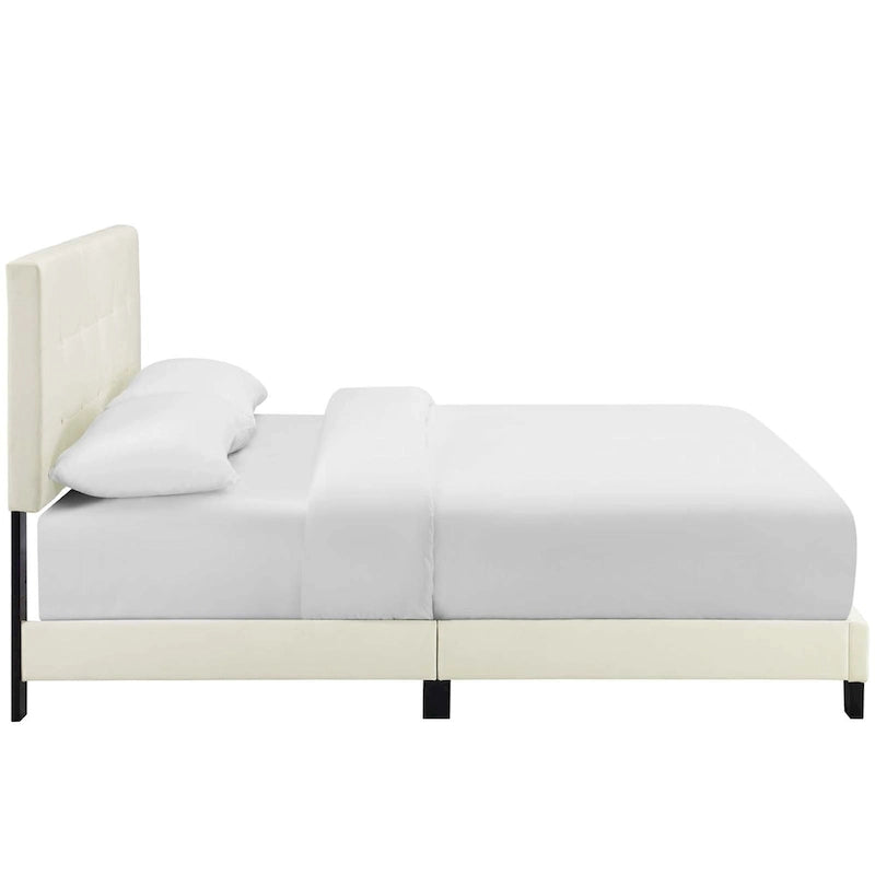 Modern Scandinavian Style Upholstered Velvet Bed