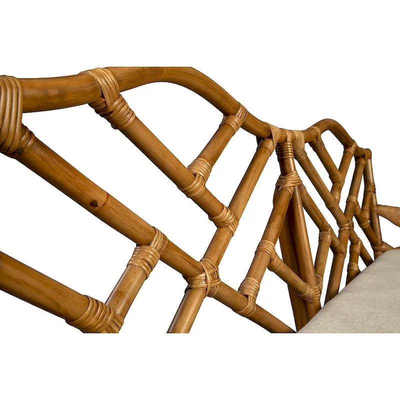 Traditional Distressed Style Bamboo Bench