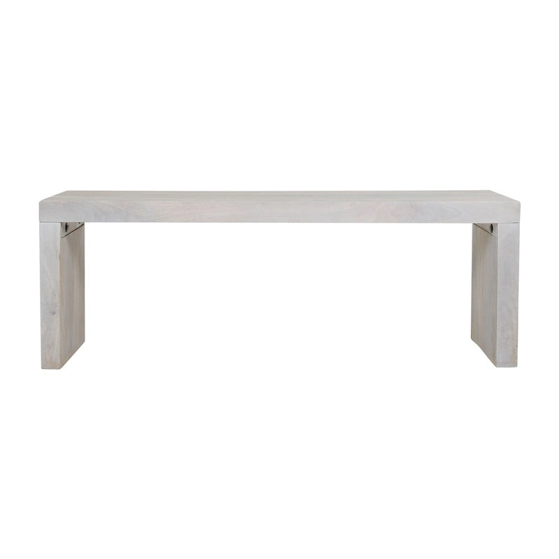 Ławka z litego drewna w kolorze białego piasku